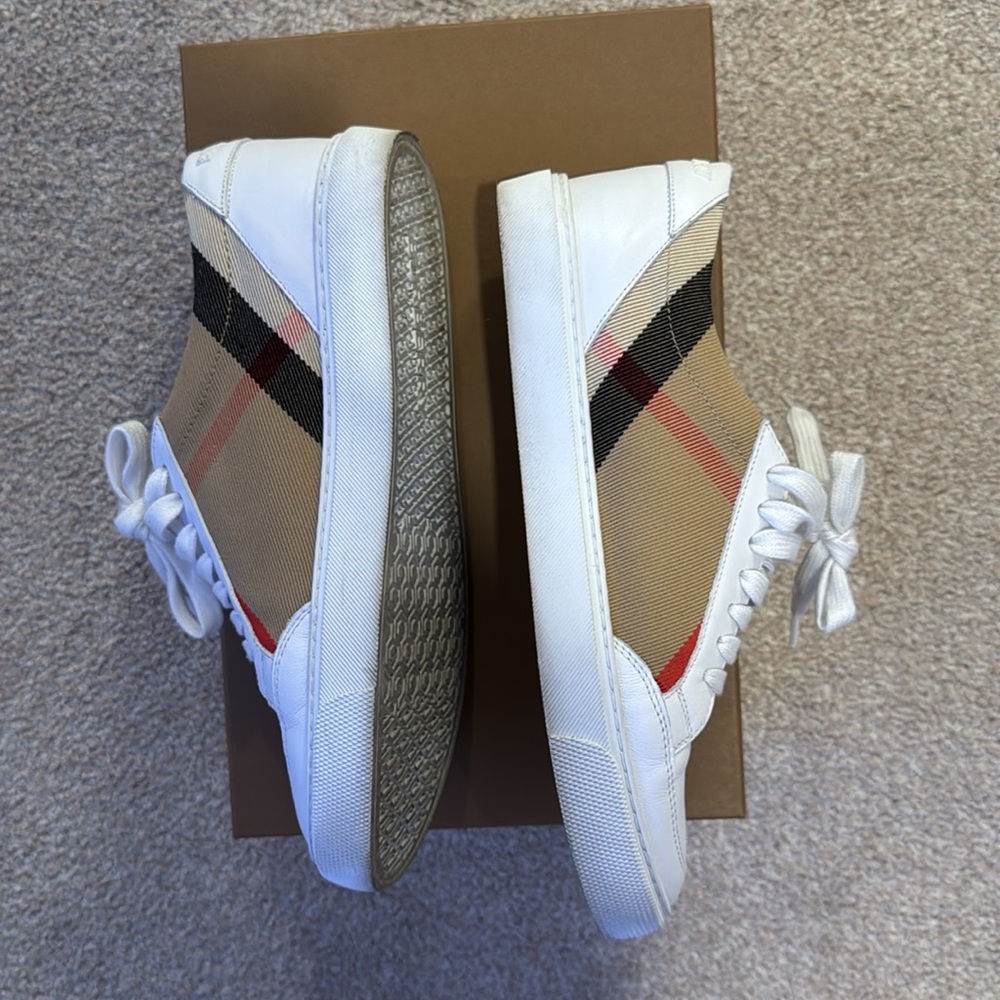 Burberry House Check and Leather Sneakers - Picture 12 of 16